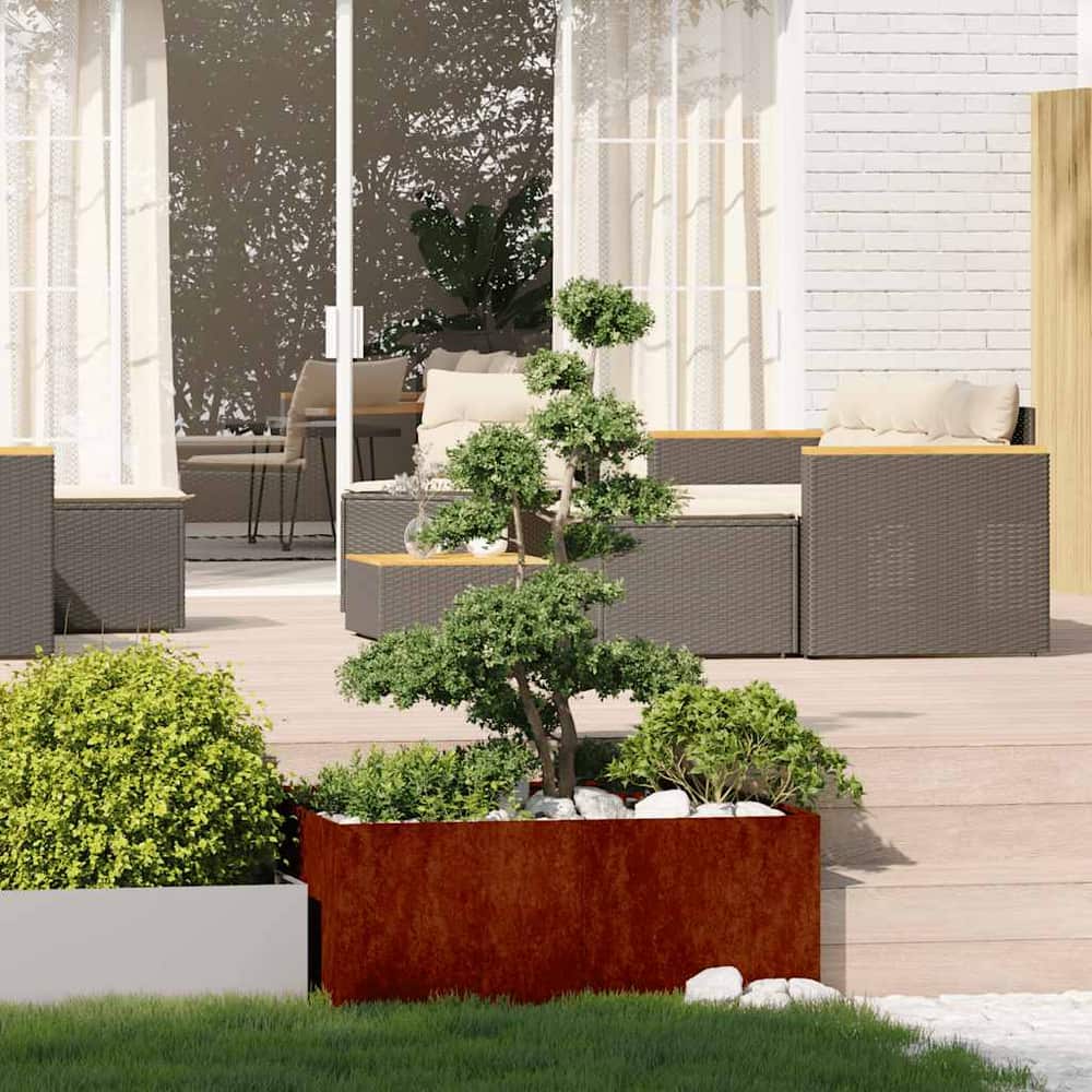 Planter 100x100x40 cm Steel Weathering steel