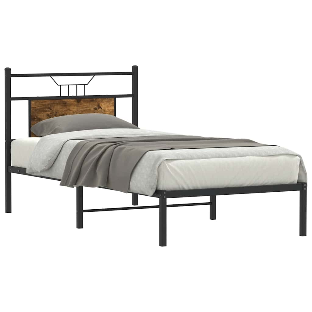 vidaXL Bed Frame without Mattress Smoked Oak 80x200 cm Engineered Wood 3
