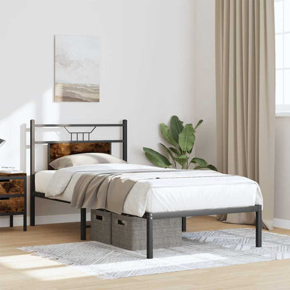 vidaXL Bed Frame without Mattress Smoked Oak 80x200 cm Engineered Wood 4