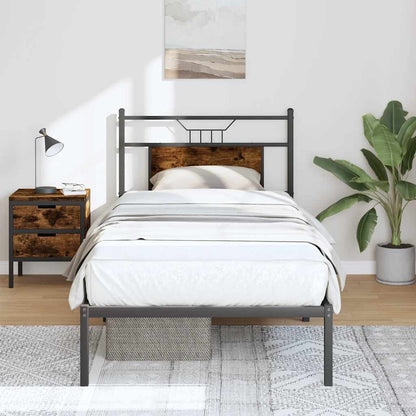 vidaXL Bed Frame without Mattress Smoked Oak 80x200 cm Engineered Wood 1