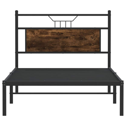 vidaXL Bed Frame without Mattress Smoked Oak 100x190 cm Engineered Wood 6