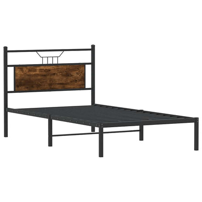 vidaXL Bed Frame without Mattress Smoked Oak 100x200 cm Engineered Wood 5