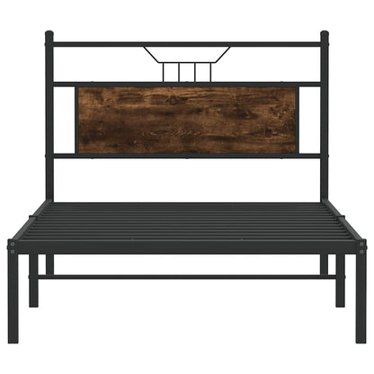 vidaXL Bed Frame without Mattress Smoked Oak 100x200 cm Engineered Wood 6