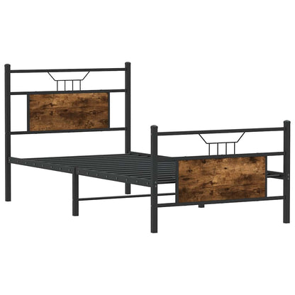 vidaXL Bed Frame without Mattress Smoked Oak 75x190 cm Small Single Engineered Wood 5