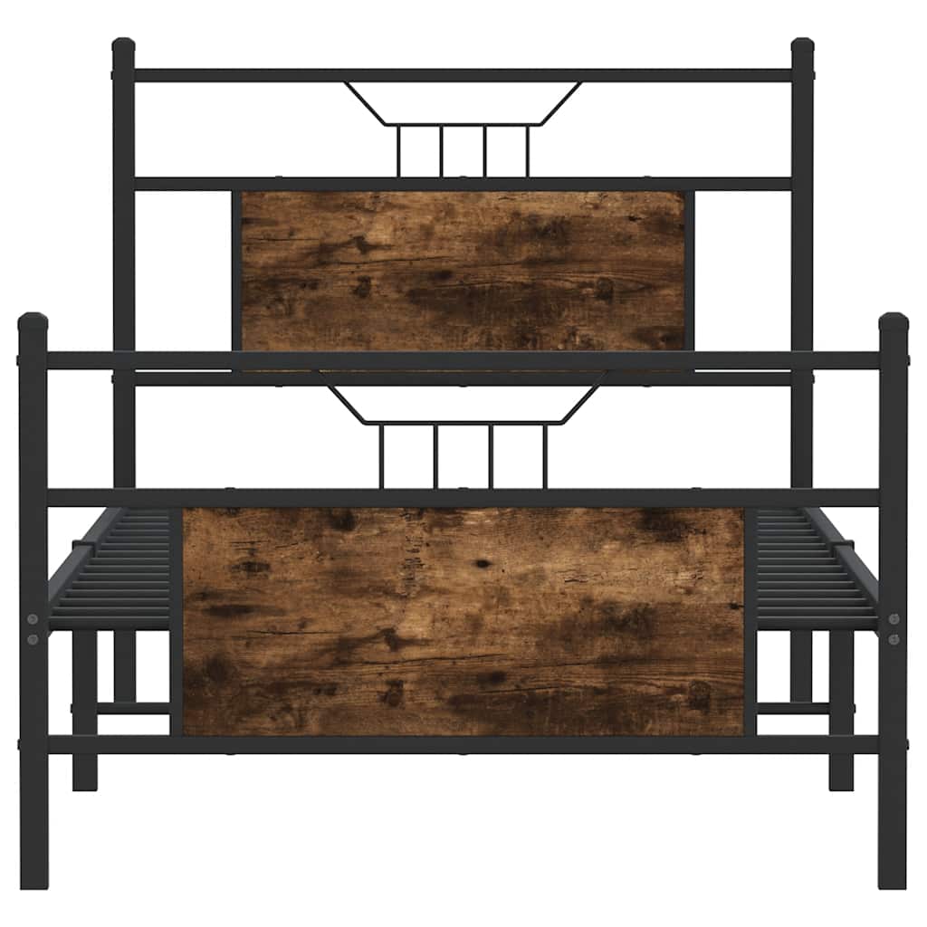 vidaXL Bed Frame without Mattress Smoked Oak 80x200 cm Engineered Wood 6