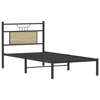 vidaXL Bed Frame without Mattress Sonoma Oak 75x190 cm Small Single Engineered Wood 5