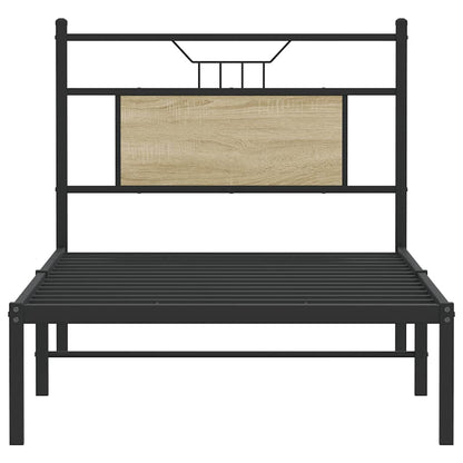 vidaXL Bed Frame without Mattress Sonoma Oak 75x190 cm Small Single Engineered Wood 6