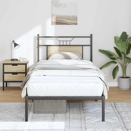 vidaXL Bed Frame without Mattress Sonoma Oak 75x190 cm Small Single Engineered Wood 1