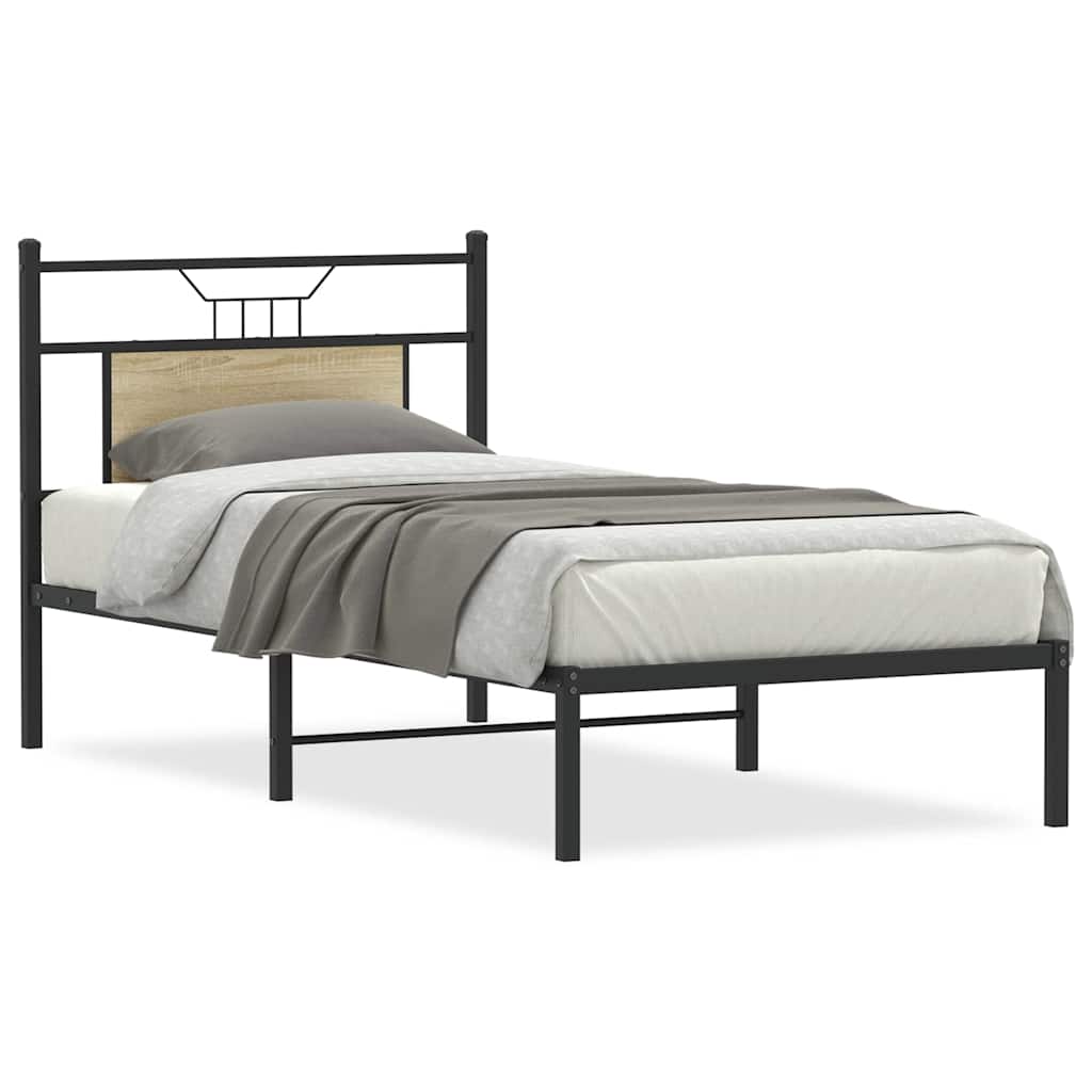 vidaXL Bed Frame without Mattress Sonoma Oak 80x200 cm Engineered Wood 2