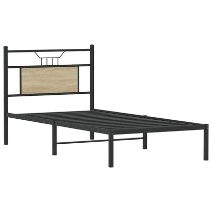 vidaXL Bed Frame without Mattress Sonoma Oak 90x190 cm Single Engineered Wood 5