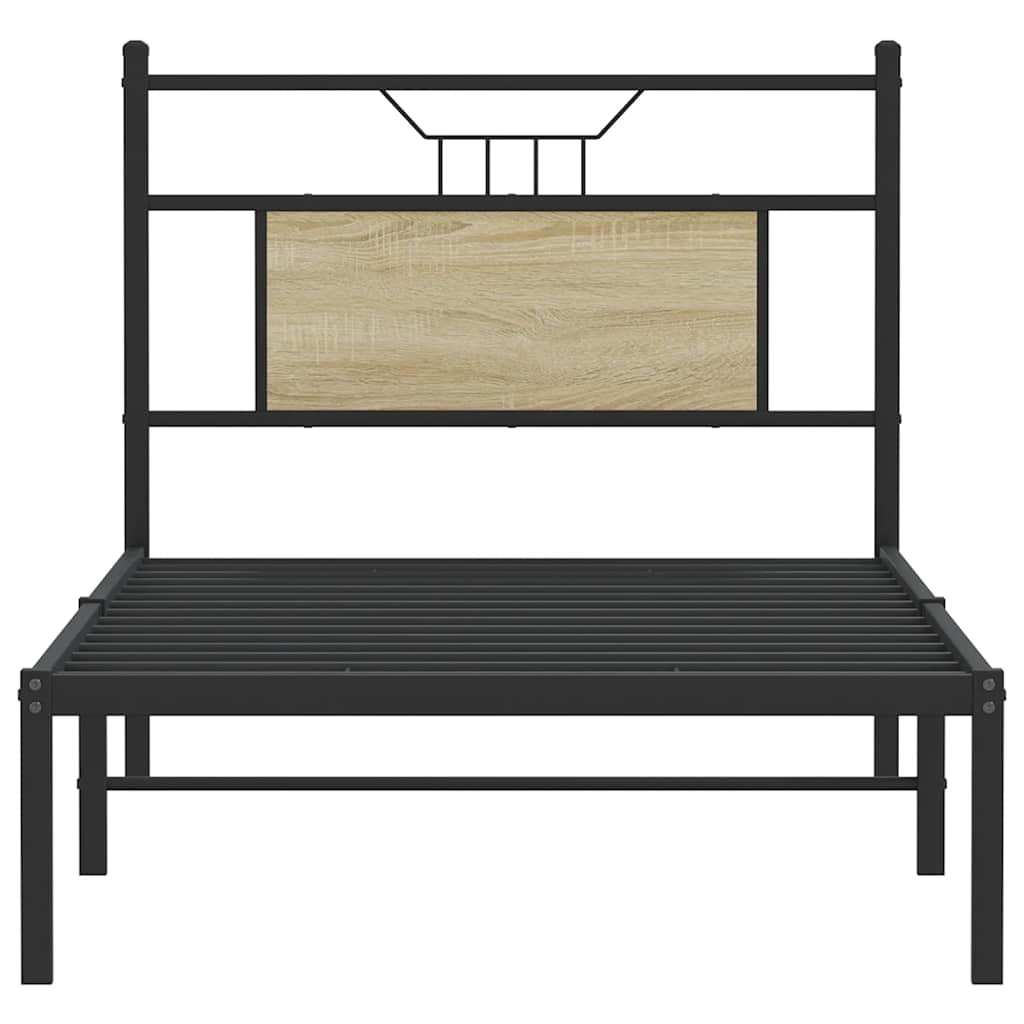 vidaXL Bed Frame without Mattress Sonoma Oak 90x190 cm Single Engineered Wood 6
