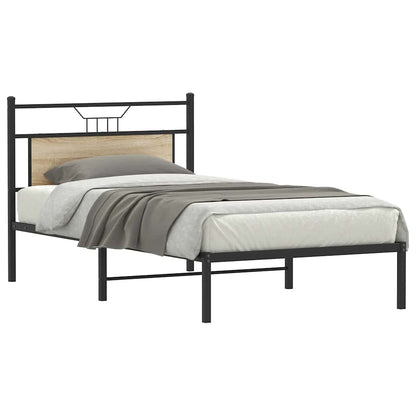 vidaXL Bed Frame without Mattress Sonoma Oak 100x190 cm Engineered Wood 3