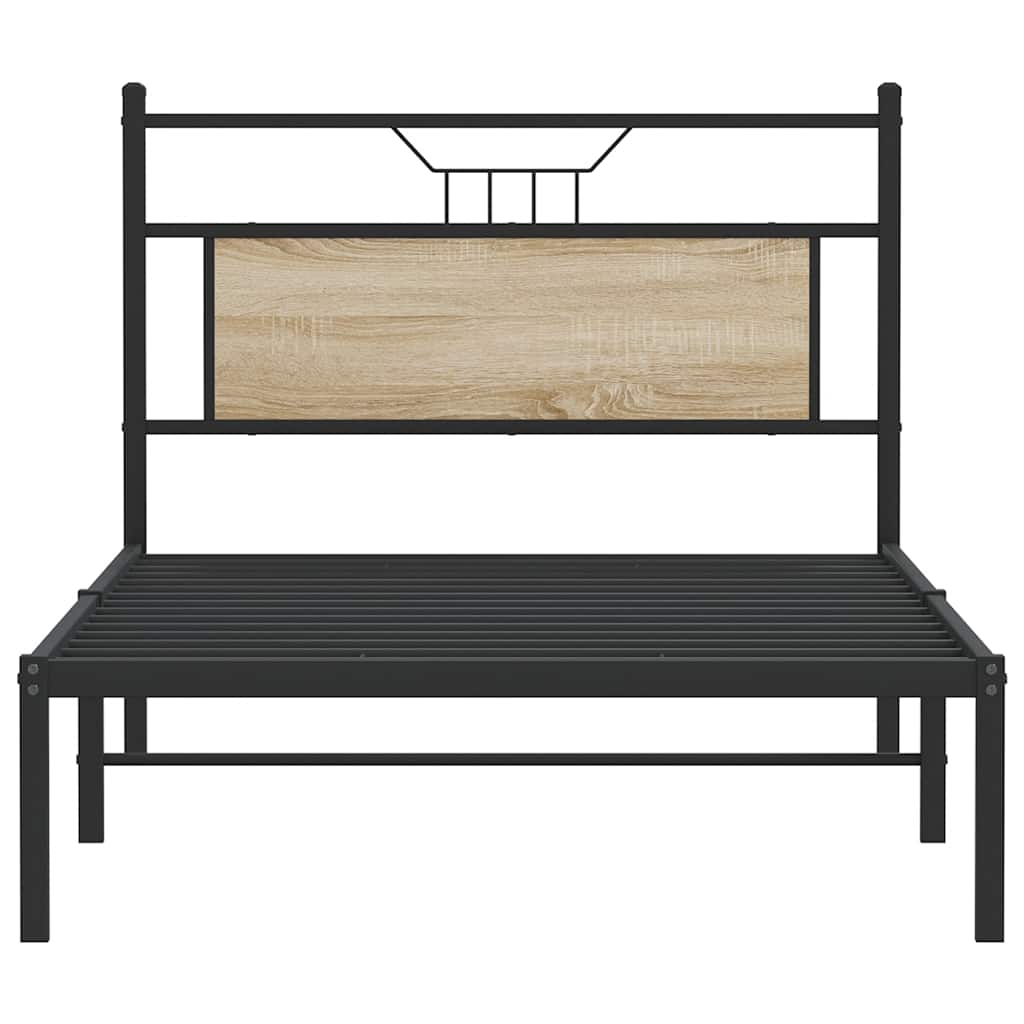 vidaXL Bed Frame without Mattress Sonoma Oak 100x190 cm Engineered Wood 6