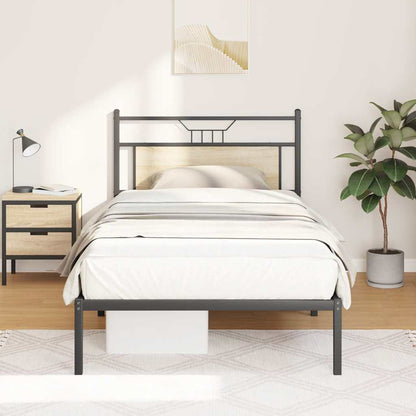 vidaXL Bed Frame without Mattress Sonoma Oak 100x190 cm Engineered Wood 1