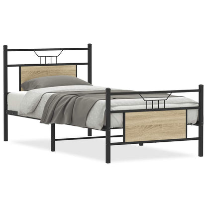 vidaXL Bed Frame without Mattress Sonoma Oak 80x200 cm Engineered Wood 2