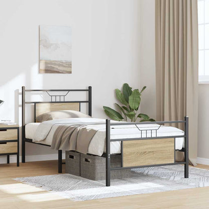 vidaXL Bed Frame without Mattress Sonoma Oak 80x200 cm Engineered Wood 5