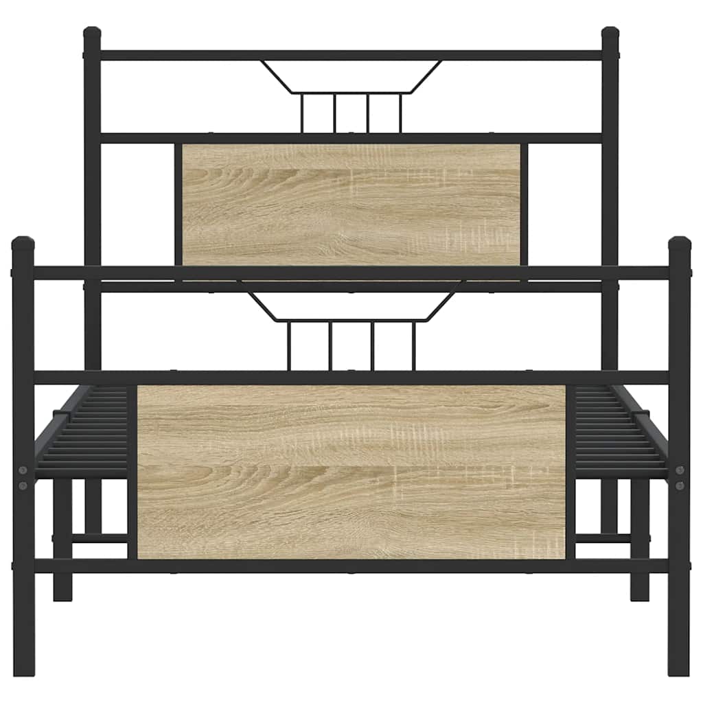 vidaXL Bed Frame without Mattress Sonoma Oak 80x200 cm Engineered Wood 6