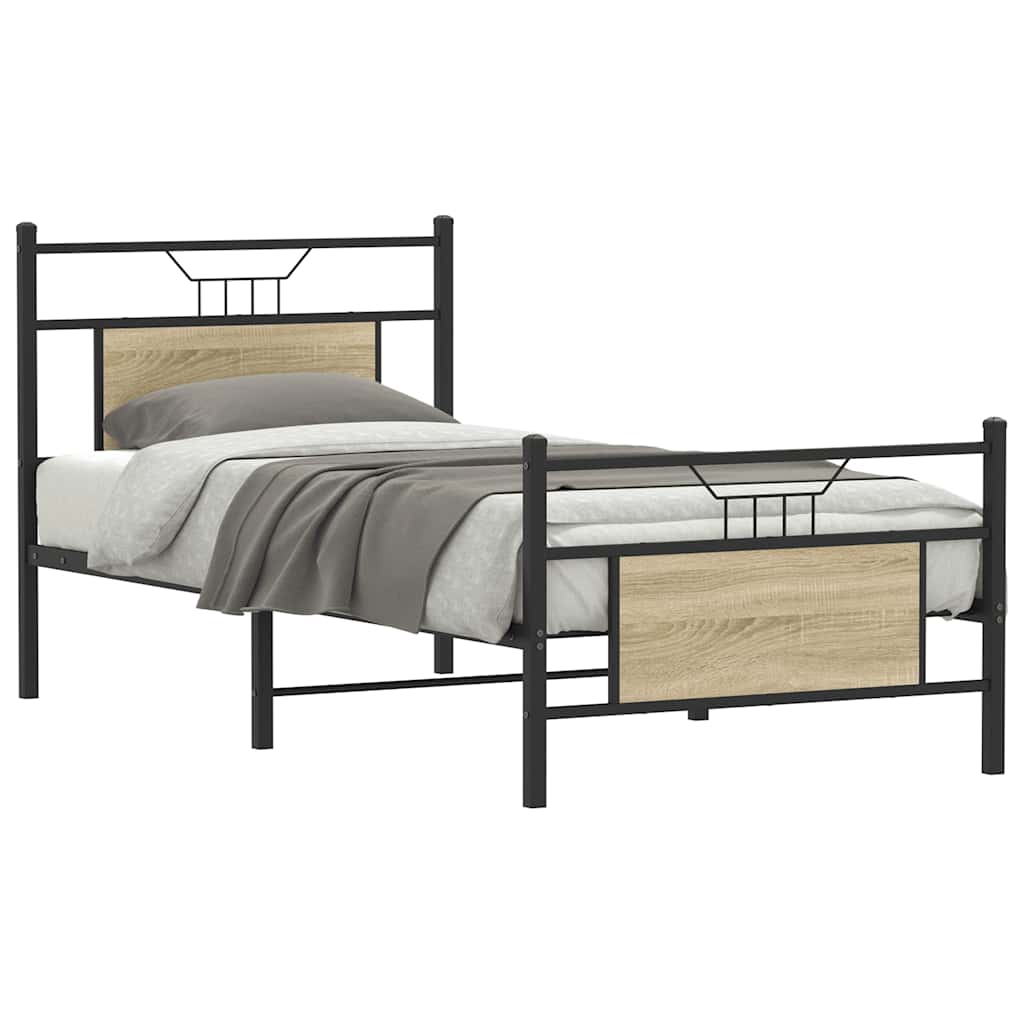 vidaXL Bed Frame without Mattress Sonoma Oak 80x200 cm Engineered Wood 1