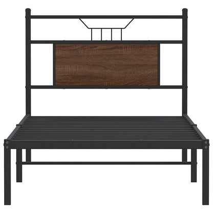 vidaXL Bed Frame without Mattress Brown Oak 75x190 cm Small Single Engineered Wood 6