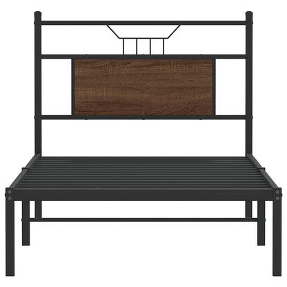 vidaXL Bed Frame without Mattress Brown Oak 90x190 cm Single Engineered Wood 6