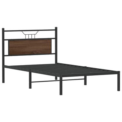 vidaXL Bed Frame without Mattress Brown Oak 100x190 cm Engineered Wood 3