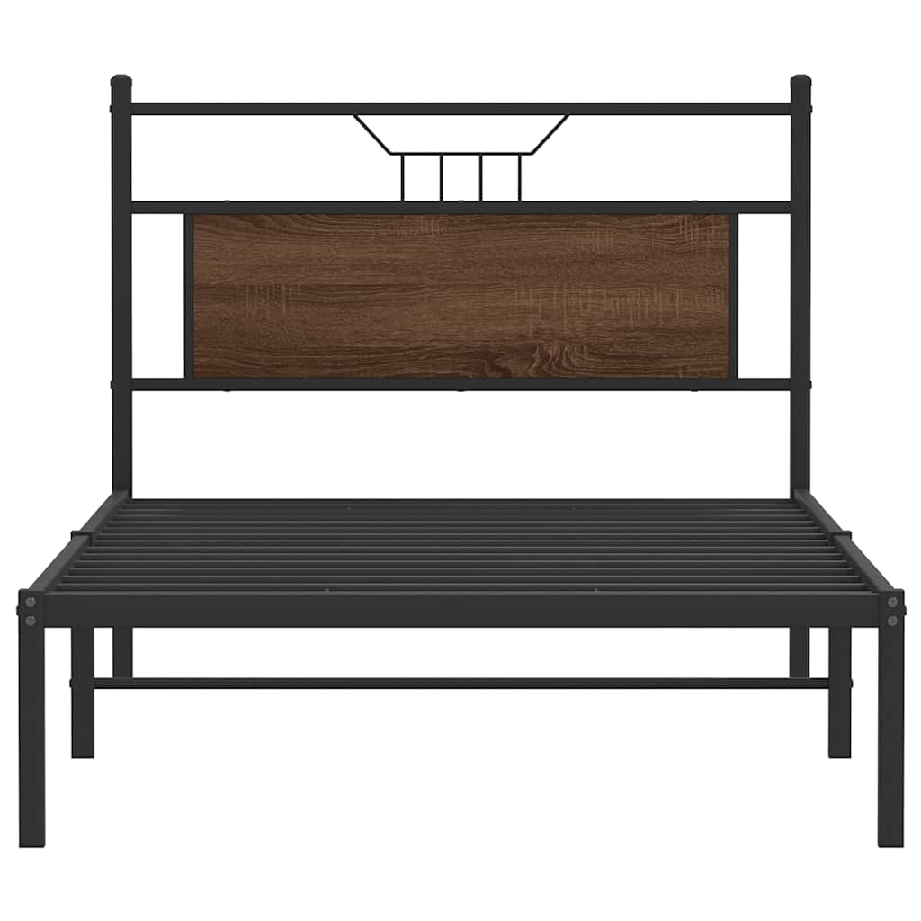 vidaXL Bed Frame without Mattress Brown Oak 100x190 cm Engineered Wood 6