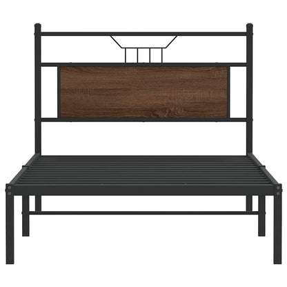 vidaXL Bed Frame without Mattress Brown Oak 100x190 cm Engineered Wood 6