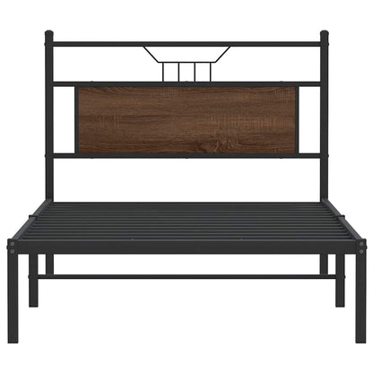 vidaXL Bed Frame without Mattress Brown Oak 100x200 cm Engineered Wood 6