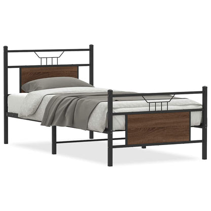 vidaXL Bed Frame without Mattress Brown Oak 80x200 cm Engineered Wood 2