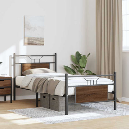 vidaXL Bed Frame without Mattress Brown Oak 80x200 cm Engineered Wood 5