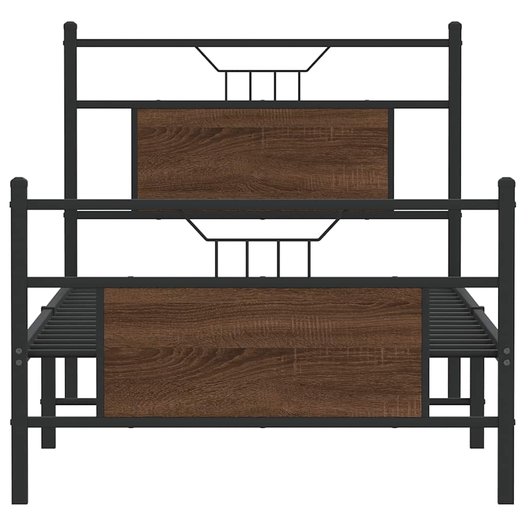 vidaXL Bed Frame without Mattress Brown Oak 80x200 cm Engineered Wood 6
