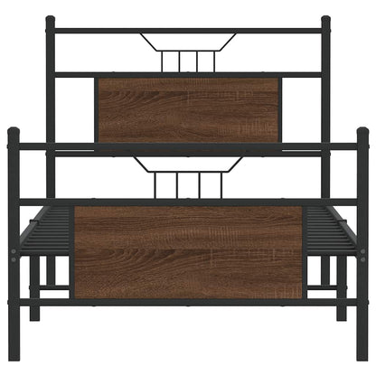 vidaXL Bed Frame without Mattress Brown Oak 80x200 cm Engineered Wood 6