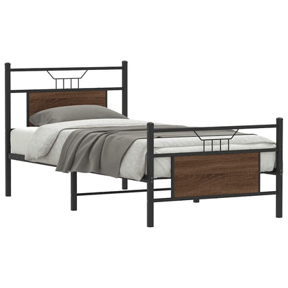 vidaXL Bed Frame without Mattress Brown Oak 80x200 cm Engineered Wood 1