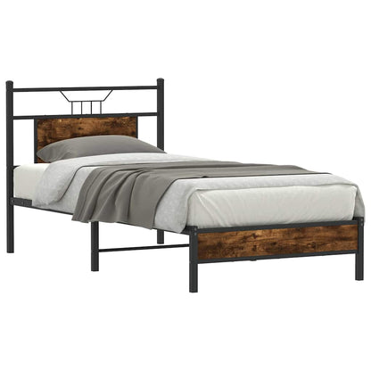 vidaXL Bed Frame without Mattress Smoked Oak 80x200 cm Engineered Wood 3
