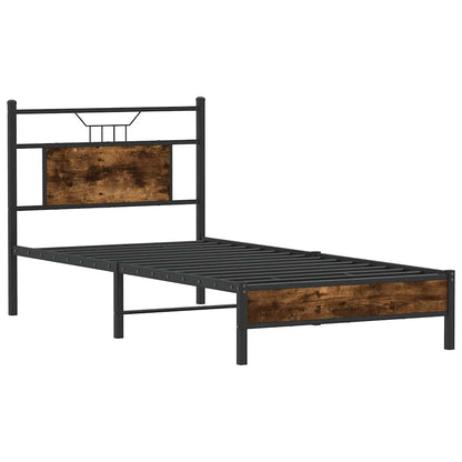 vidaXL Bed Frame without Mattress Smoked Oak 90x190 cm Single Engineered Wood 5