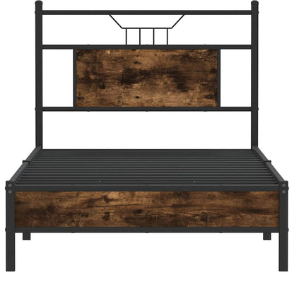 vidaXL Bed Frame without Mattress Smoked Oak 90x190 cm Single Engineered Wood 6