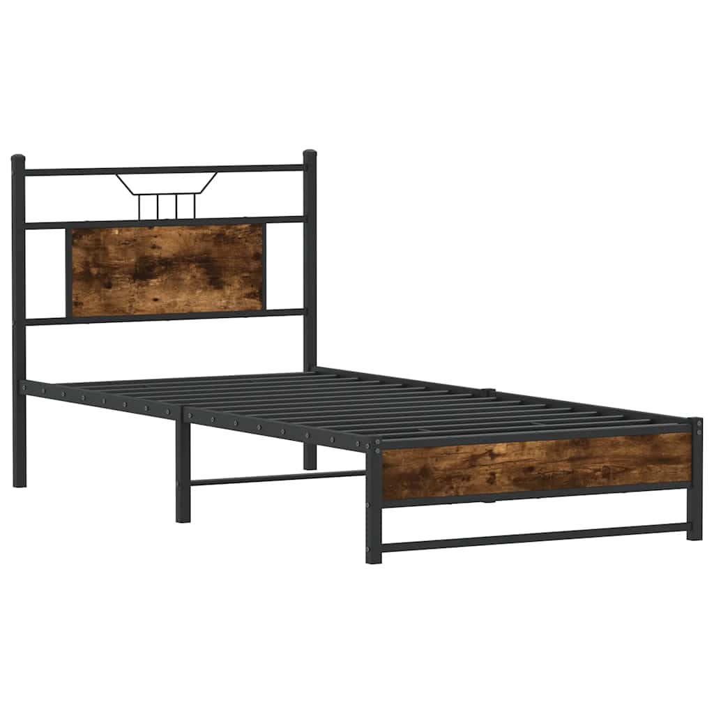 vidaXL Bed Frame without Mattress Smoked Oak 80x200 cm Engineered Wood 5