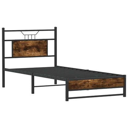 vidaXL Bed Frame without Mattress Smoked Oak 80x200 cm Engineered Wood 5