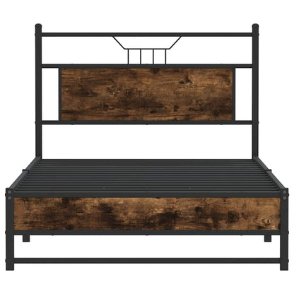 vidaXL Bed Frame without Mattress Smoked Oak 100x200 cm Engineered Wood 6
