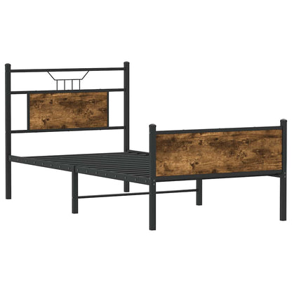 vidaXL Bed Frame without Mattress Smoked Oak 80x200 cm Engineered Wood 3