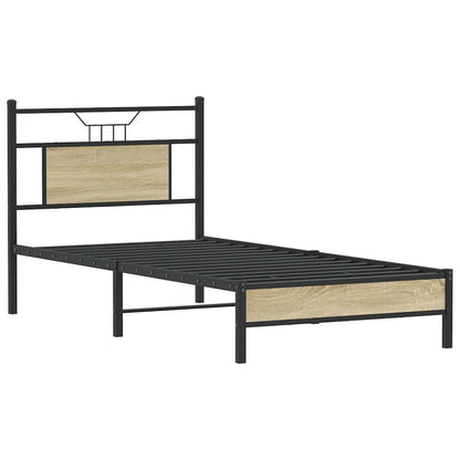 vidaXL Bed Frame without Mattress Sonoma Oak 75x190 cm Small Single Engineered Wood 5