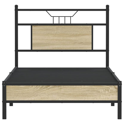 vidaXL Bed Frame without Mattress Sonoma Oak 75x190 cm Small Single Engineered Wood 6