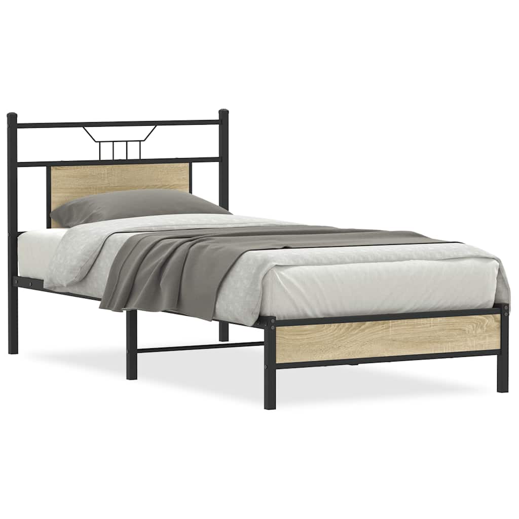 vidaXL Bed Frame without Mattress Sonoma Oak 80x200 cm Engineered Wood 2