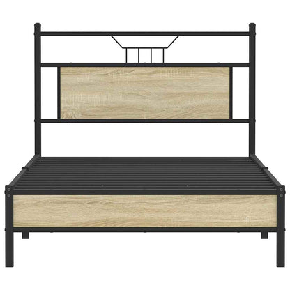 vidaXL Bed Frame without Mattress Sonoma Oak 100x190 cm Engineered Wood 6