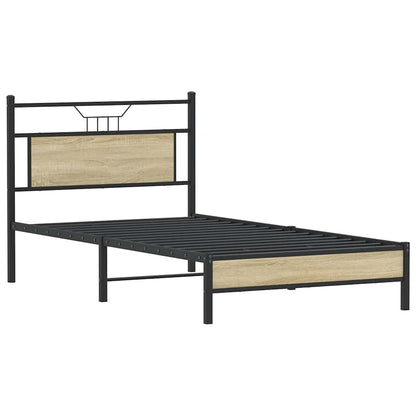 vidaXL Bed Frame without Mattress Sonoma Oak 100x200 cm Engineered Wood 5