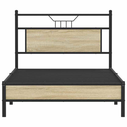 vidaXL Bed Frame without Mattress Sonoma Oak 100x200 cm Engineered Wood 6