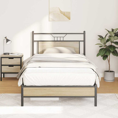 vidaXL Bed Frame without Mattress Sonoma Oak 100x200 cm Engineered Wood 1