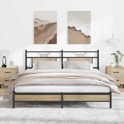 vidaXL Bed Frame without Mattress Engineered Wood Sonoma Oak with Headboard & Low Footboard