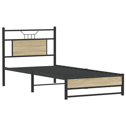 vidaXL Bed Frame without Mattress Sonoma Oak 75x190 cm Small Single Engineered Wood 3