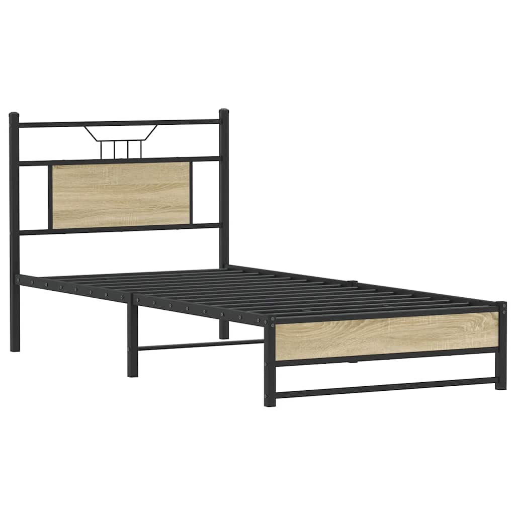 vidaXL Bed Frame without Mattress Sonoma Oak 80x200 cm Engineered Wood 3